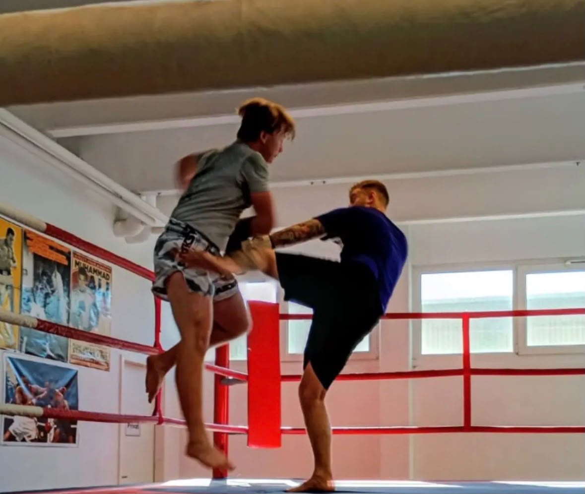 K1-Sparring im Boxring